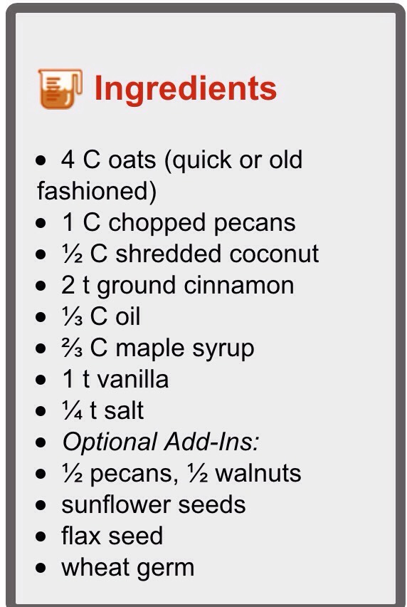 Homemade Maple Pecan Granola