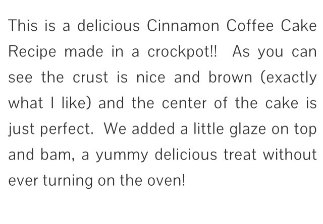 Crockpot Cinnamon Coffee Cake #tipit