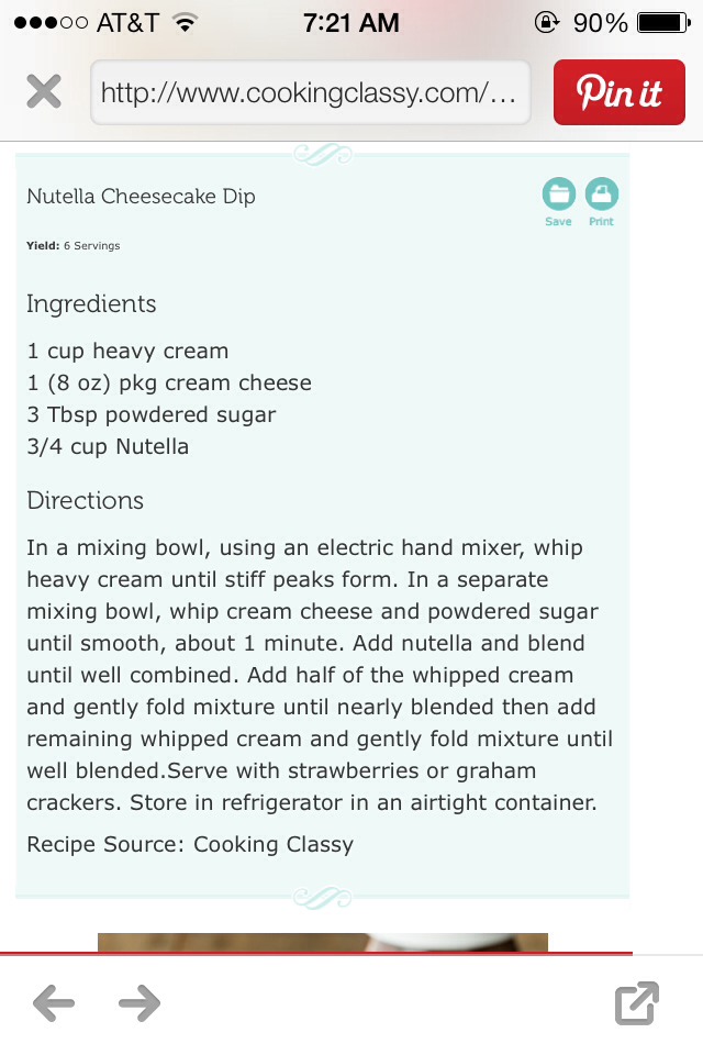 Nutella Cheesecake Dip