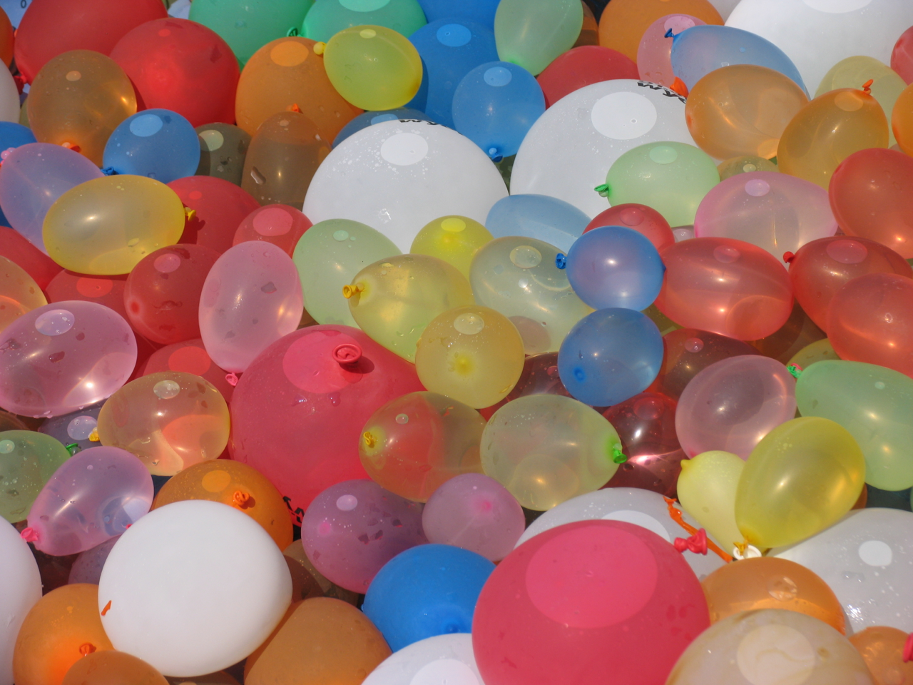 get a pack of water balloons and fill them with AIR NOT WATER!!