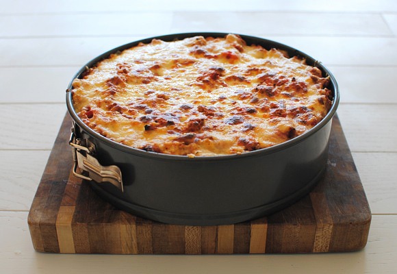 If you don't have one of these fancy pans (and I don't either!) using a clear dish can bring about the same beautiful presentation.