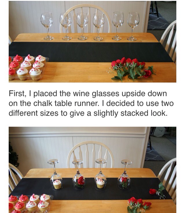 DIY valentines table decoration 