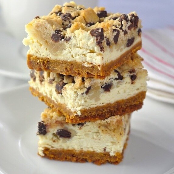 Chocolate Chip Cookie Dough Cheesecake Bars