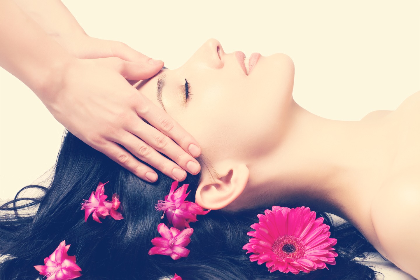 Just heat up a hot oil treatment, rub it into your scalp, wait a little while, and you'll see the difference -- your hair will feel thicker, softer, and longer!