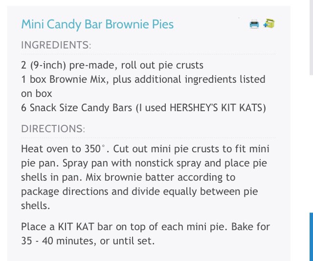 ✨ Mini Candy Bar Brownie Pies✨😋