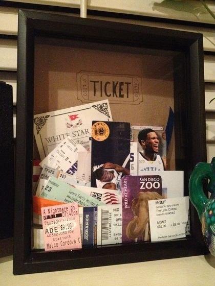 A box for saving ticket stubs