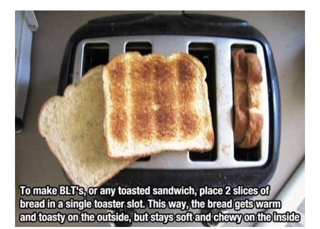 Toast 2 bread pieces together to make a sandwich..