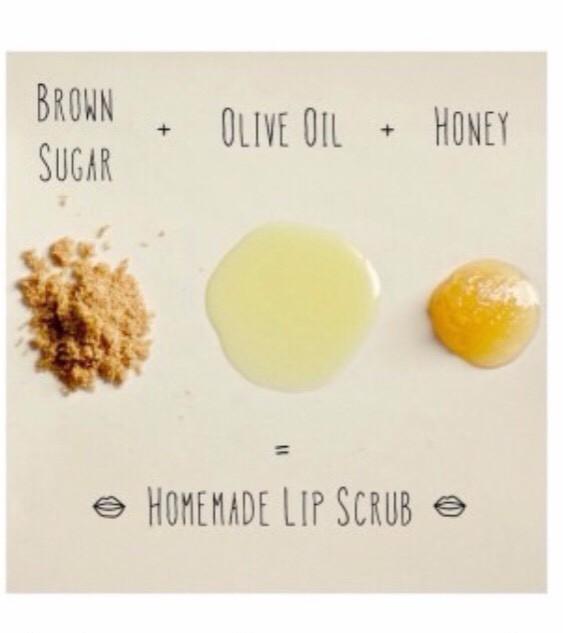 Mix a teaspoon of brown sugar, olive oil and honey for homemade lip scrub!