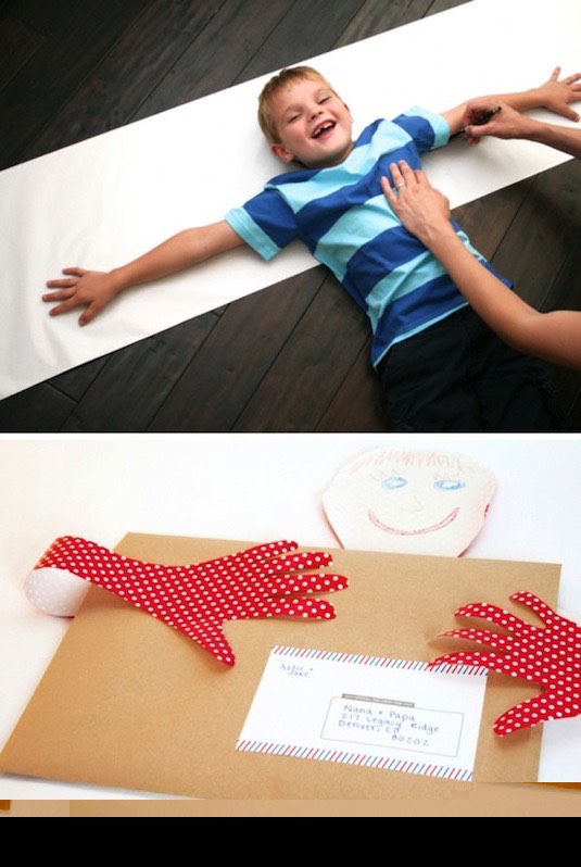 24. Send A Hug
If you have grandparents or other relatives that live out of state, this is a fun and cute way to let them know how much they are loved! It’s so simple, but definitely a sweet and sentimental gift that they are sure to love.