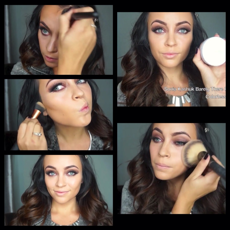 After you have blended out your contour swipe translucent powder all over your face to set your foundation(try to use a basic translucent powder versus a tinted powder)
Next you can apply some blush to the apples of your cheeks. Nothing too dark. I use MAC's blush in "Gingerly"(pinky peach)