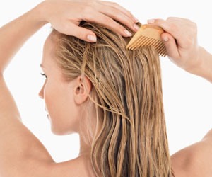 If you are showering before bed comb through your hair lightly so you don't pull hair for 3-5 minutes then lightly towel dry and brush again.
