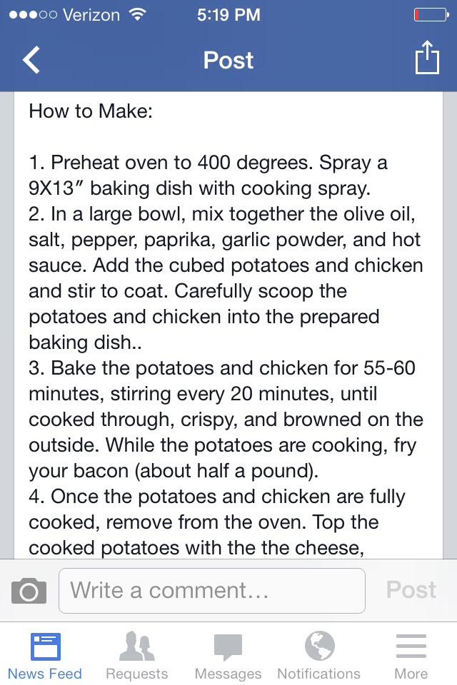 Loaded Chicken And Potatoes 