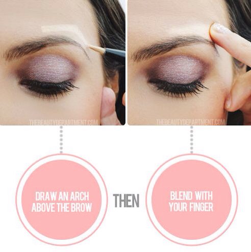24. Instant Eye Lift
This quick and easy illusion will give you an instant eye life. Draw an arch directly above your eyebrow with your favorite highlighter, and blend with your finger. This makes your arch look raised, making the whole eye area look like it has been lifted.