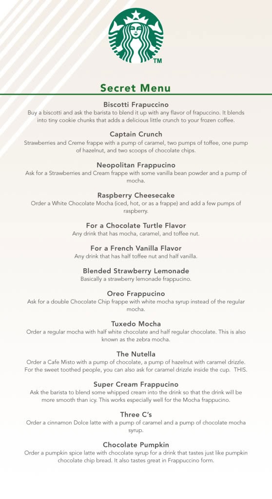 Starbucks Food And Drink Recipes