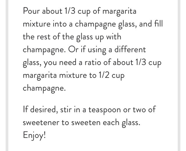 Festive Sparkling Margarita Champagne