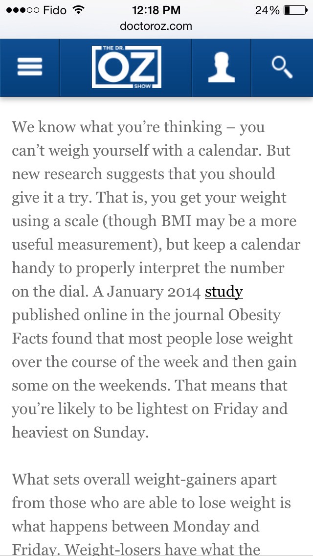 Science Reveals Your Skinniest Day Of The Week ...