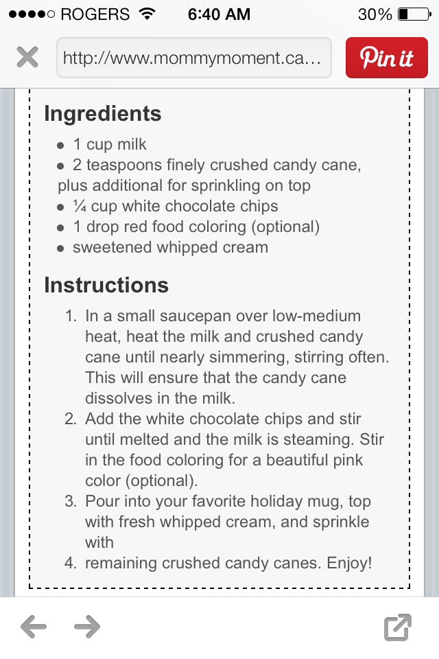 Candy Cane White Hot Chocolate!! 