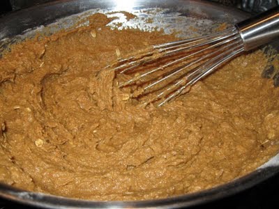 Combine the dry and liquid ingredients together and mix until there are no clumps left