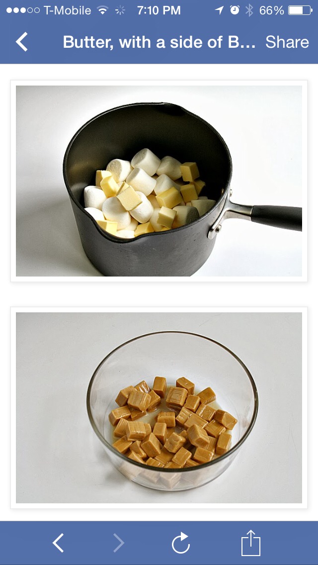 smooth.  Combine the caramels and water in a bowl and microwave until melted.  I microwaved mine in 45 second intervals, stirring in between until the caramel was smooth.  Arrange the sliced apples on a plate and pour the caramel and marshmallow mixtures over them.  Add any additional toppings and 