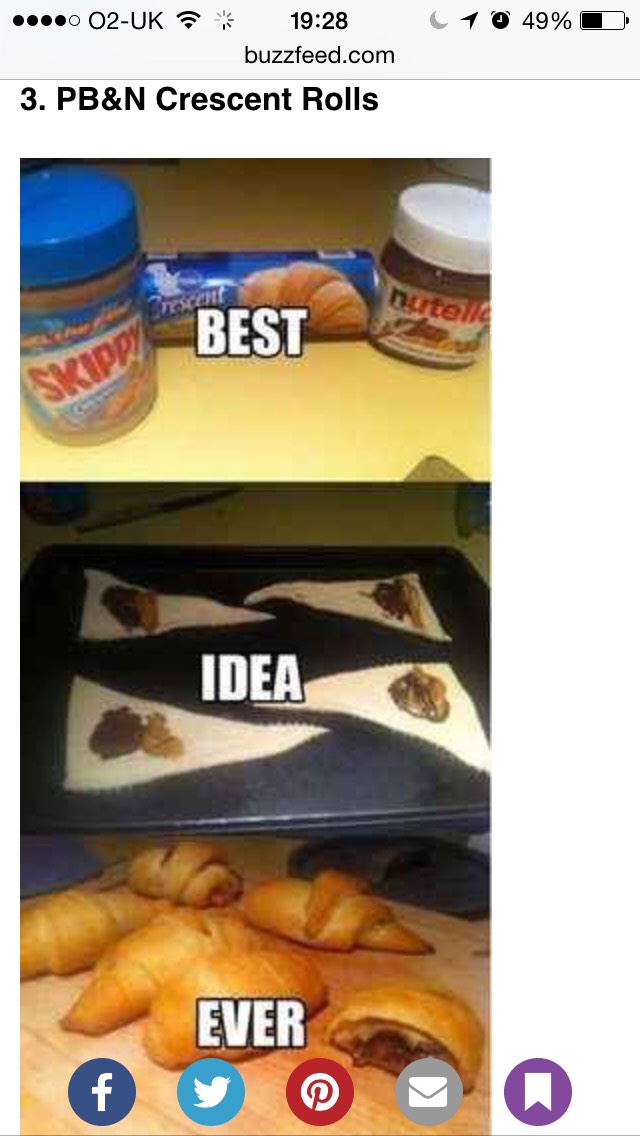 Nutella and peanut butter pastry