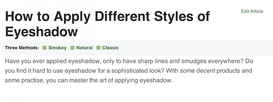 How To Apply Different Styles Of Eye Makeup!!!