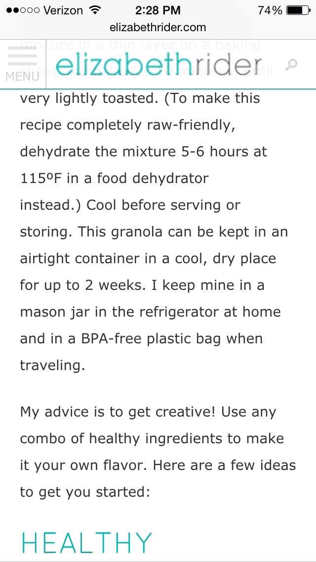Easy Healthy Homemade Granola Recipe!!