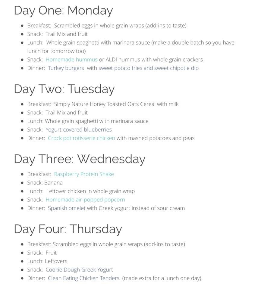 7-day Clean Eating Meal Plan for Kids