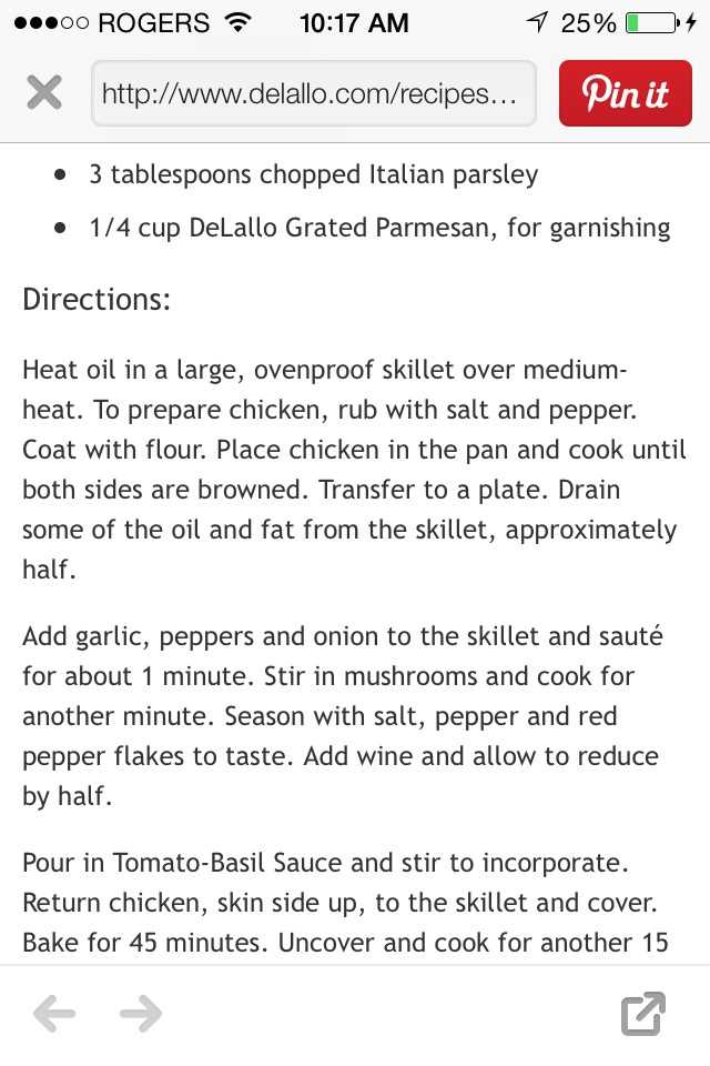 Chicken Cacciatore With Tomato Basil Sauce!