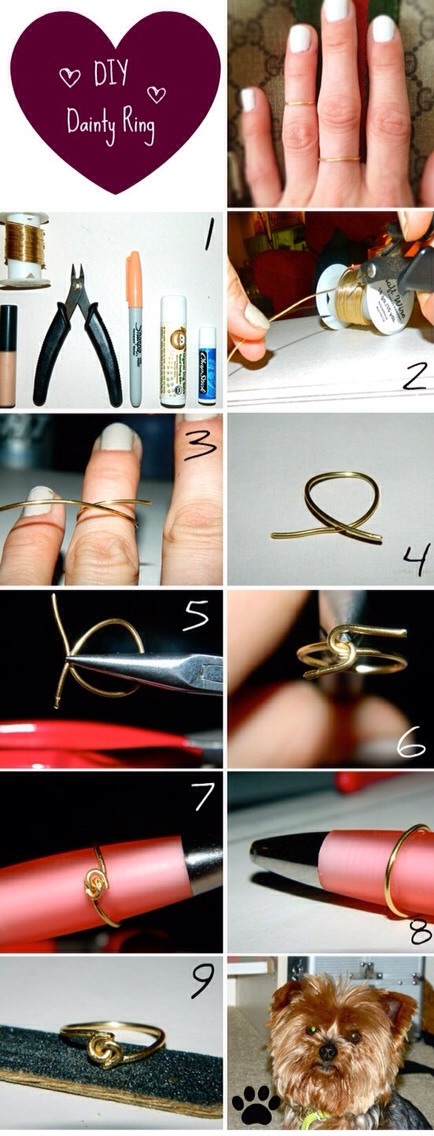 The Dainty Knot Ring

Full instructions here:
http://fashionlushxx.com/page/2/