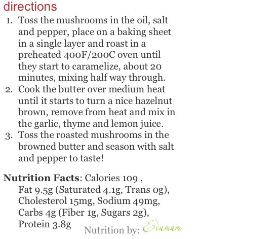 Roasted Mushrooms In Brown Butter Tyme Sauce #SpringForward