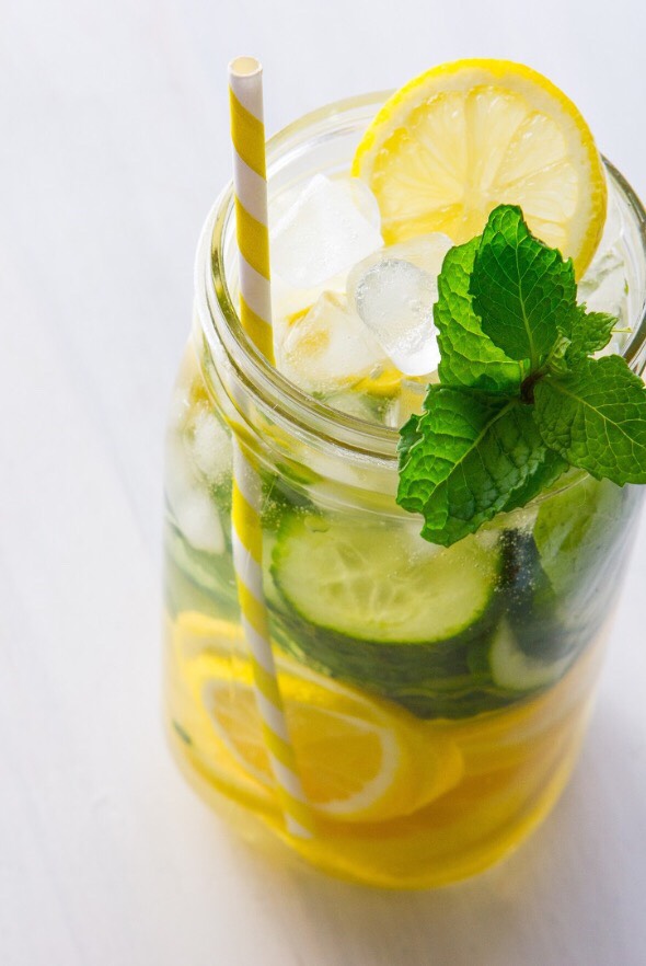 Cucumber lemon detox water.
