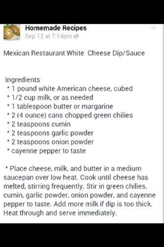 Homemade Mexican White Cheese Dip 👍⭐️
