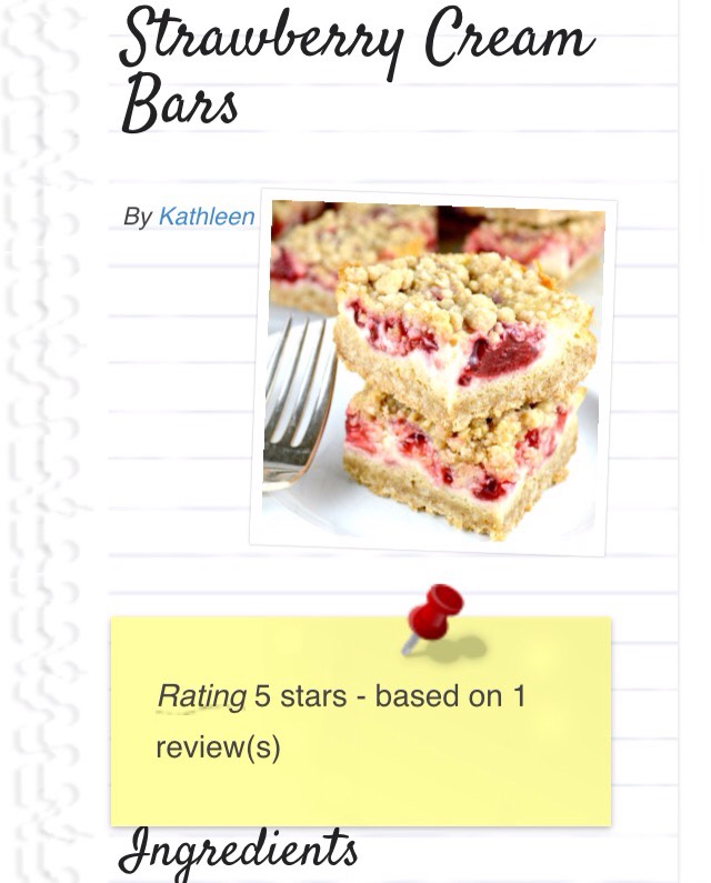Strawberry Cream Bars