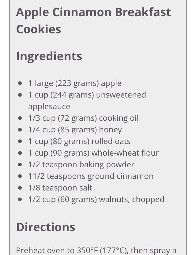 Apple Cinnamon Breakfast Cookies