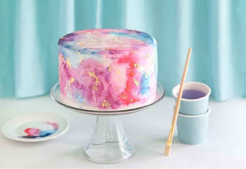 Watercolor  Graffiti  Chocolate  Cake!