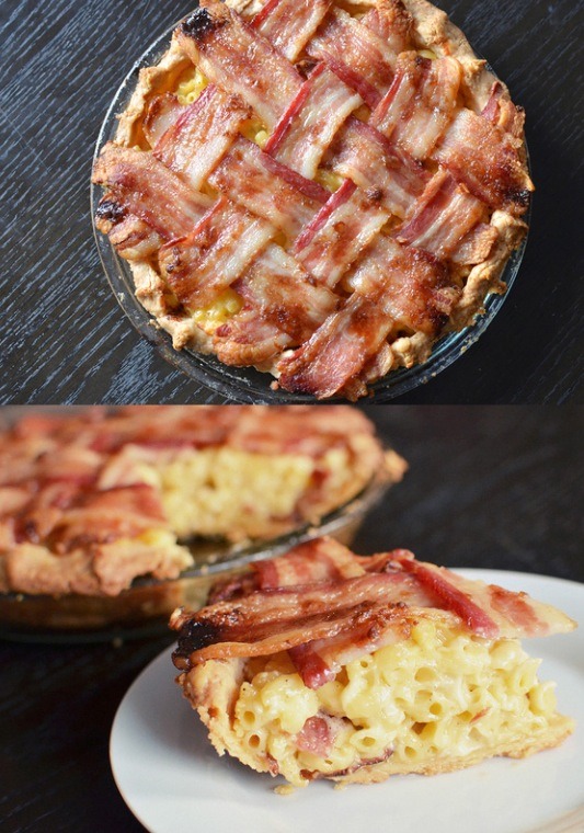14. Macaroni and Cheese Pie with a Bacon Lattice