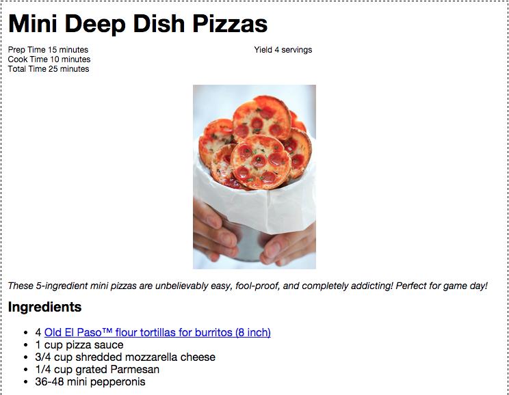 Mini Deep Dish Pizzas