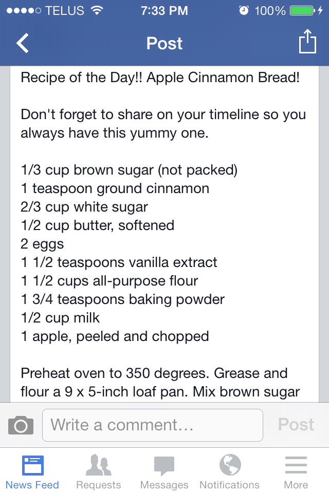 Apple Cinnamon Bread