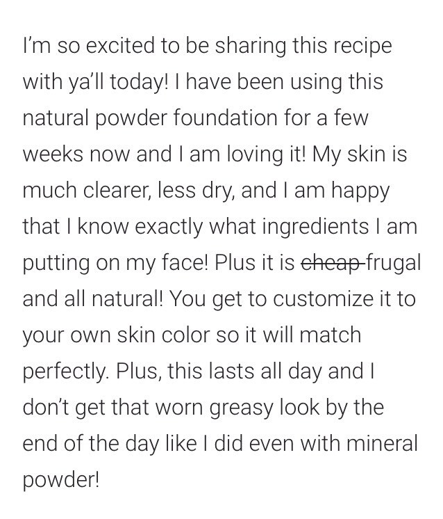 HOMEMADE NATURAL POWDER FOUNDATION 💁💁
