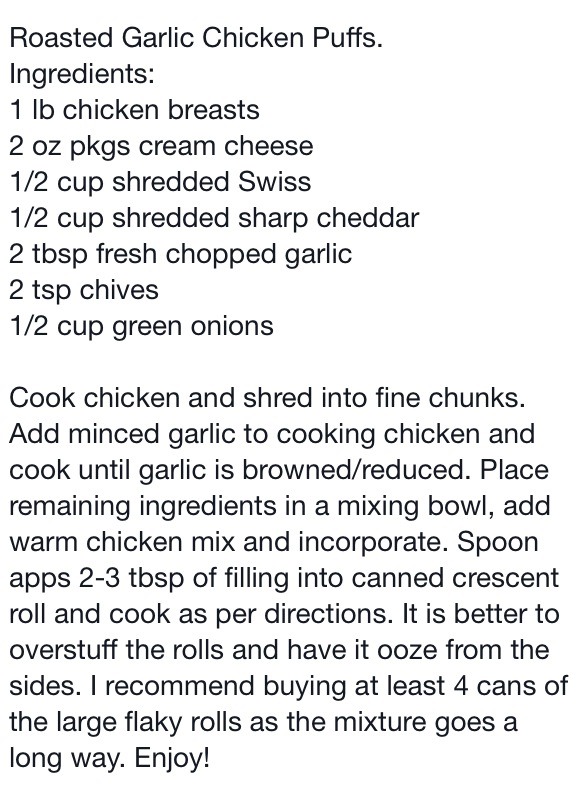 Roasted Garlic Chicken Puffs ⭐️
