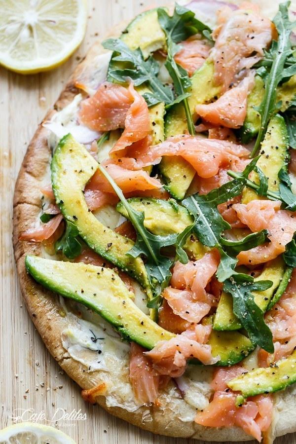 19. Smoked Salmon and Avocado Pizza 