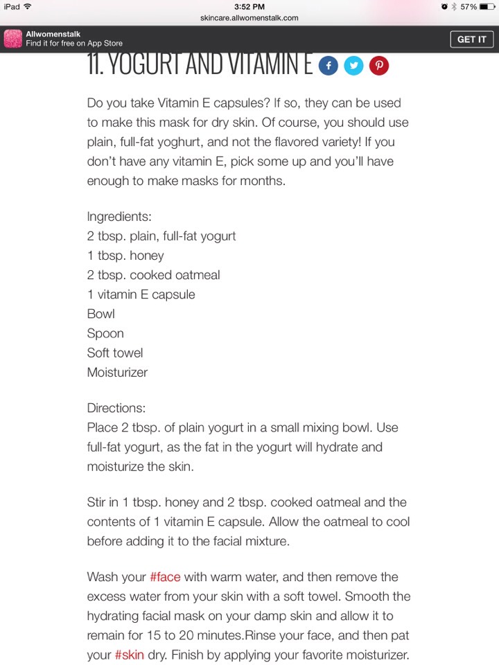 Facial Mask For Dry Skin 👌❤️👍#tipit