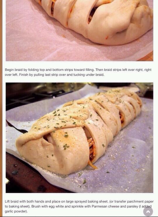 Spaghetti Stuffed Garlic Bread