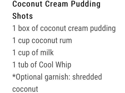 Pudding Shots! 5 Different Flavors!