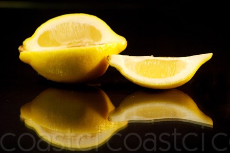 Squeeze of a quarter or half of a lemon (concentrated lemon juice or lemon extract highly not recommend)