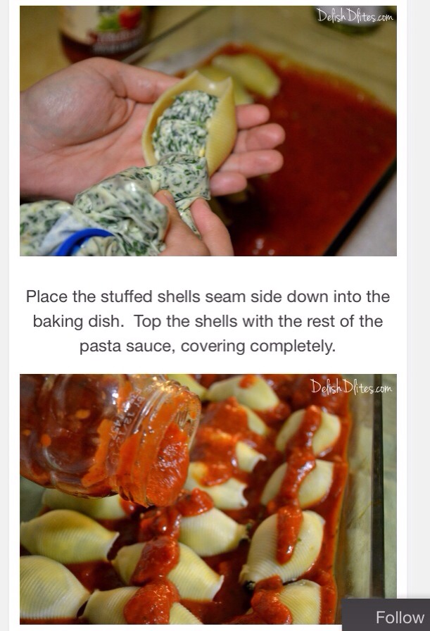 Chicken, Ricotta & Spinach Stuffed Shells