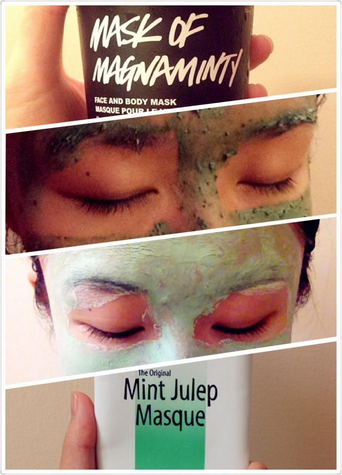 First step: Masking, or really just a chance to watch TV in bed
Apply a clay-based mask to clarify the skin (I love the classic Queen Helene's Mint Julep).