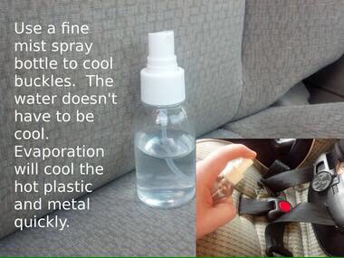 Keep spray bottle in vehicle on hot days  