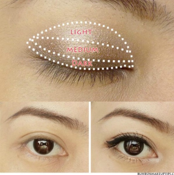 towards your lash line has darker colors and lighter as you go up to make your eyes pop