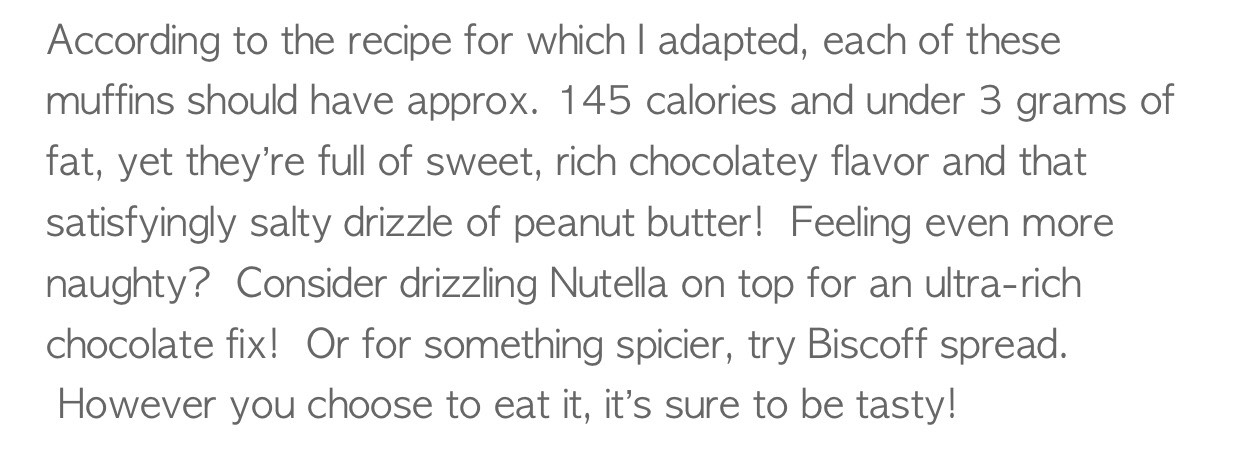Skinny Chocolate Peanut Butter Muffins. 💕
